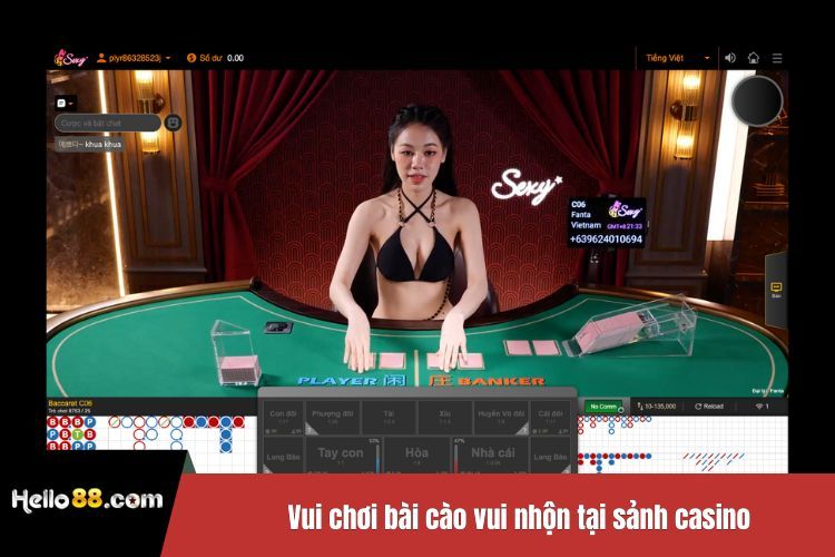 Vui chơi bài cào vui nhộn tại sảnh casino