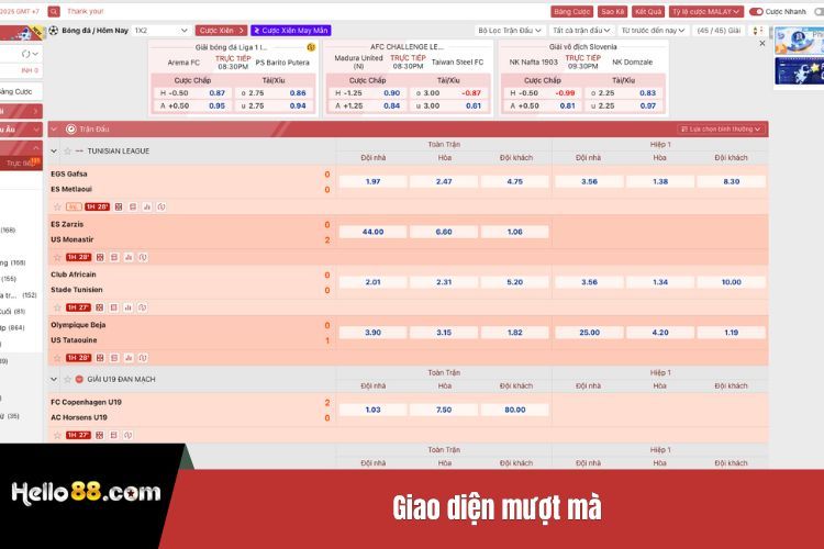 Giao diện mượt mà