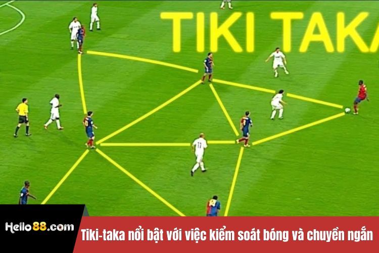 Tiki-taka nổi bật với việc kiểm soát bóng và chuyền ngắn